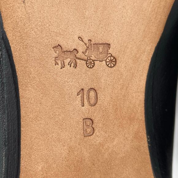 Coach Women's Noella Leather Ballet Flats, Sz. 10B, Black Quiet Luxury Neutral - Picture 8 of 11